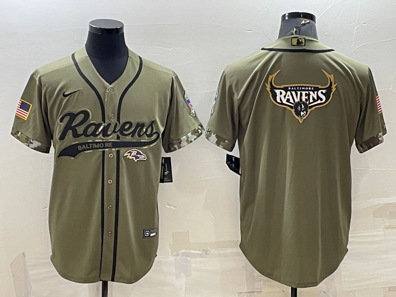 Men’s Baltimore Ravens Olive 2022 Salute To Service Limited Jersey
