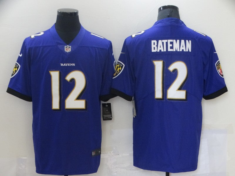 Men’s Baltimore Ravens Rashod Bateman #12 Purple Jersey