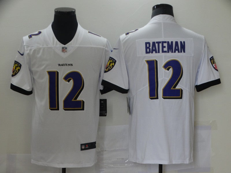Men’s Baltimore Ravens Rashod Bateman #12 White Jersey