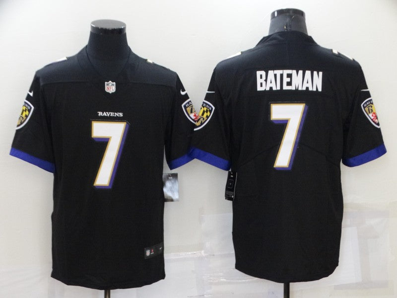 Men’s Baltimore Ravens Rashod Bateman #7 Black Jersey