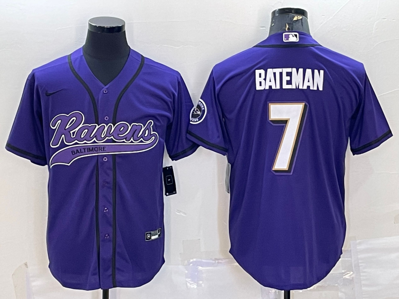 Men’s Baltimore Ravens Rashod Bateman #7 Purple Jersey Joint Edition