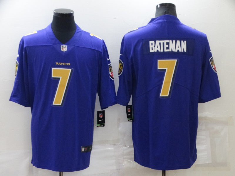Men’s Baltimore Ravens Rashod Bateman #7 Purple Jersey