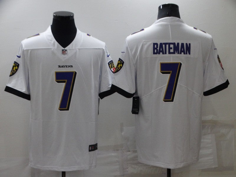 Men’s Baltimore Ravens Rashod Bateman #7 White Jersey