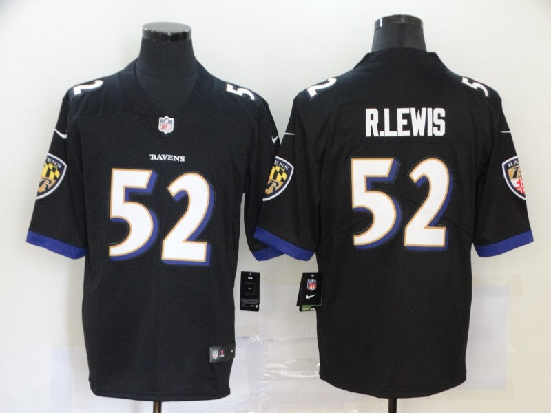 Men’s Baltimore Ravens Ray Lewis #52 Black Retired Jersey