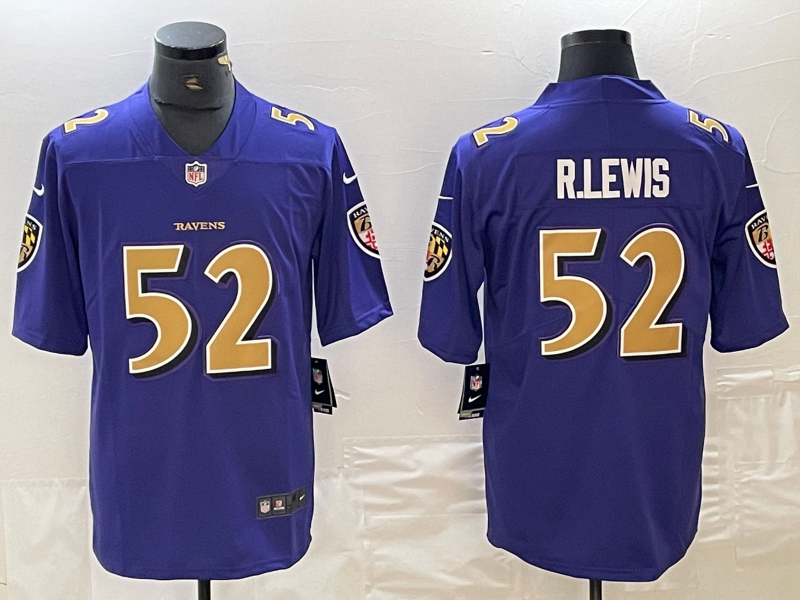 Men’s Baltimore Ravens Ray Lewis #52 Purple Jersey