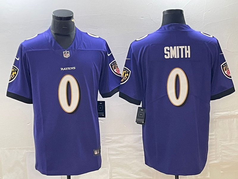 Men’s Baltimore Ravens Roquan Smith #0 Purple Team Jersey