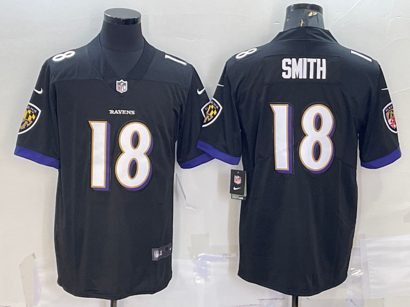 Men’s Baltimore Ravens Roquan Smith #18 Black Jersey