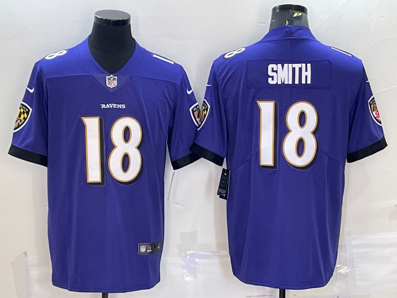 Men’s Baltimore Ravens Roquan Smith #18 Purple Jersey