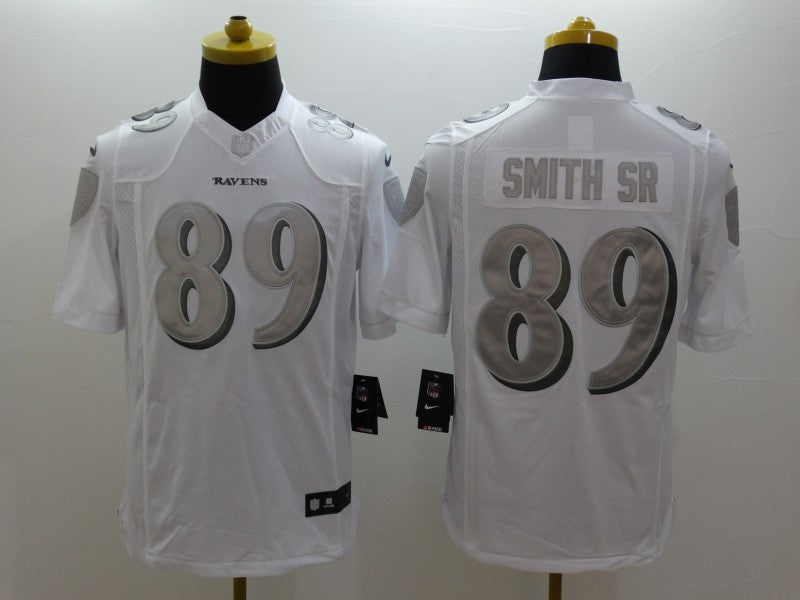 Men’s Baltimore Ravens Steve Smith Sr #89 White Jersey
