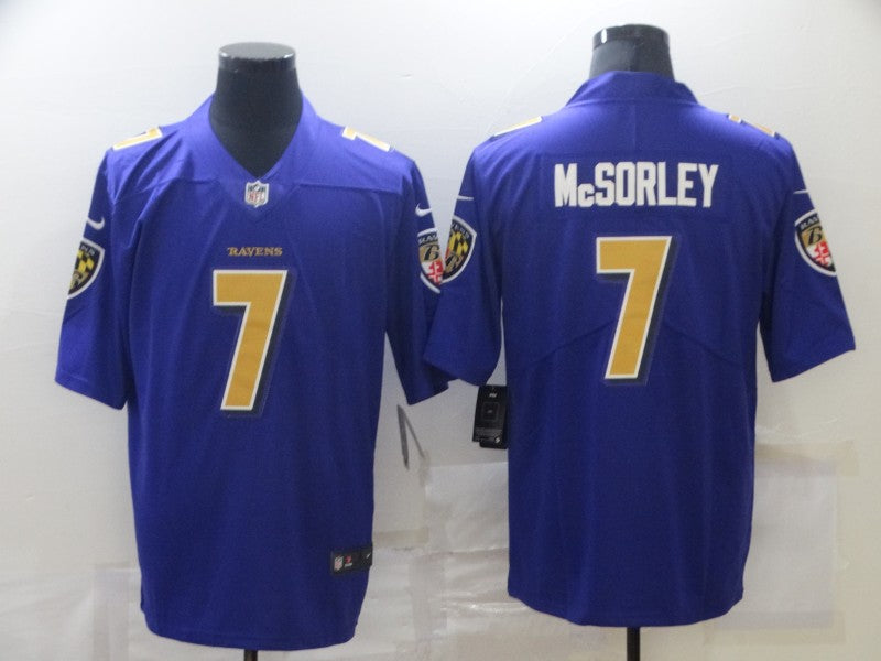 Men’s Baltimore Ravens Trace McSorley #7 Purple Jersey