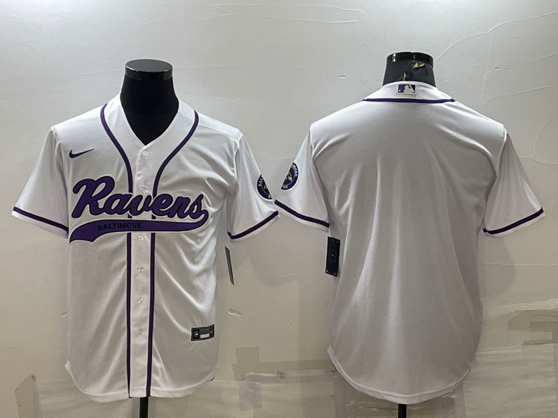 Men’s Baltimore Ravens White Blank Jersey