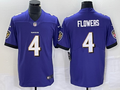 Men’s Baltimore Ravens Zay Flowers #4 Purple 2023 NFL Draft First Round Pick Jersey