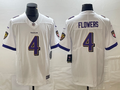 Men’s Baltimore Ravens Zay Flowers #4 White Jersey