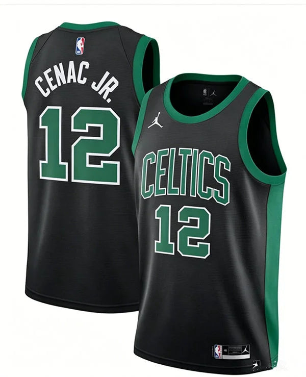 Mens Boston Celtics #12 Chris Cenac Jr.  Black Statement Edition Swingman Jersey