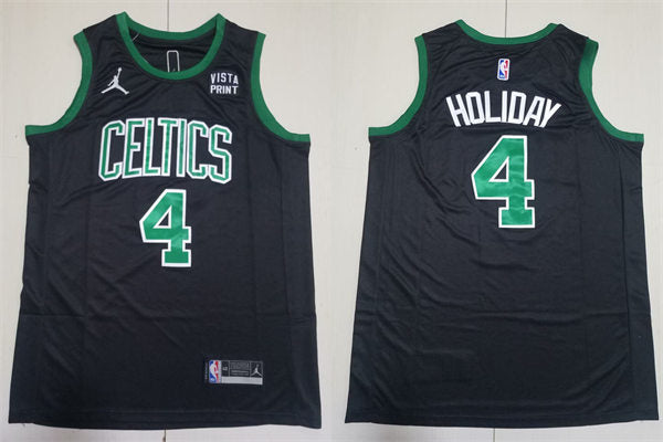 Mens Boston Celtics #4 Jrue Holiday 2024 Black Statement Edition Game Jersey