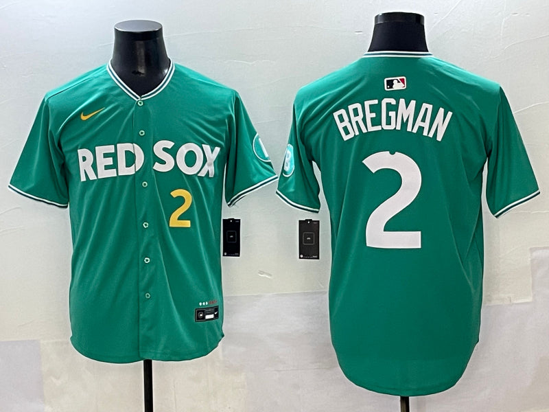 Men’s Boston Red Sox Alex Bregman #2 Green 2025 City Connect Jersey