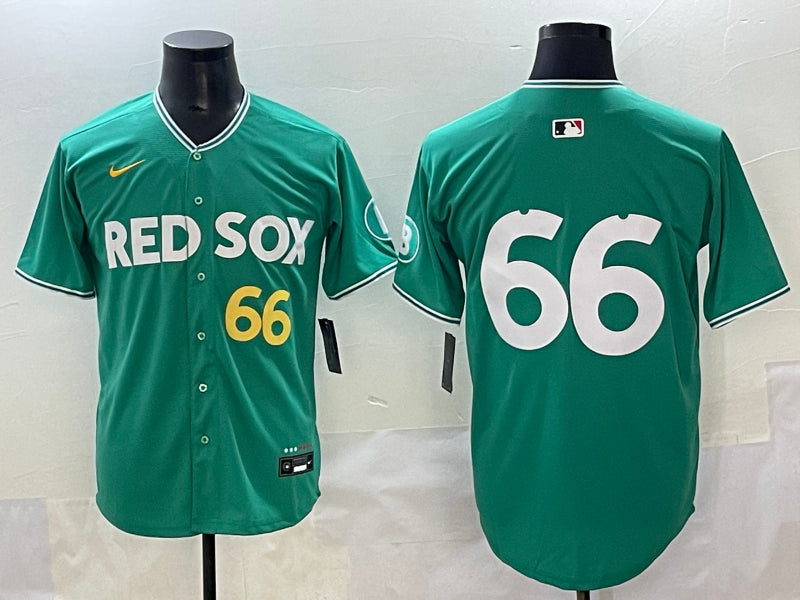 Men’s Boston Red Sox Brayan Bello #66 Green 2025 City Connect Limited Jersey