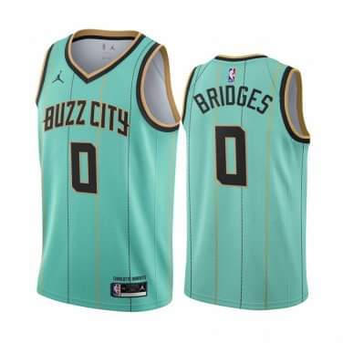 Men’s Charlotte Hornets #0 Miles Bridges Teal 2025-25 Mint City Edition Jersey