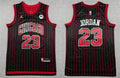 Men’s Chicago Bulls #23 Michael Jordan Black Pinstripe Statement Edition Jersey