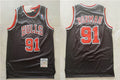 Men’s Chicago Bulls #91 Dennis Rodman  Black Mesh 1997-98 Mitchell & Ness Hardwood Classics Jersey