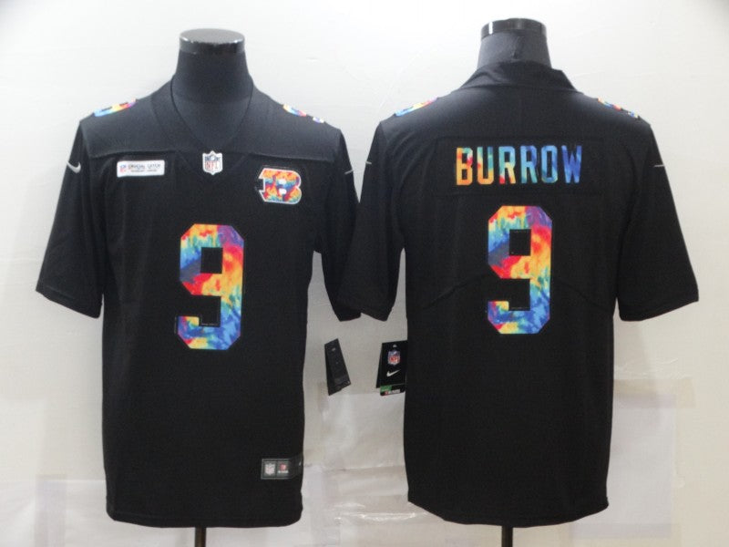 Men’s Cincinnati Bengals #9 Joe Burrow Black Jersey