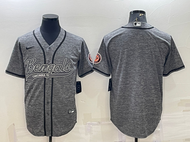 Men’s Cincinnati Bengals Grey Blank Jersey