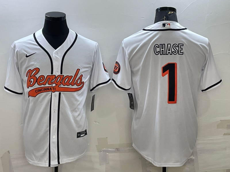 Men’s Cincinnati Bengals Ja’Marr Chase #1 White Jersey