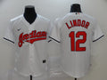 Men’s Cleveland Guardians Francisco Lindor #12 White Baseball Jersey