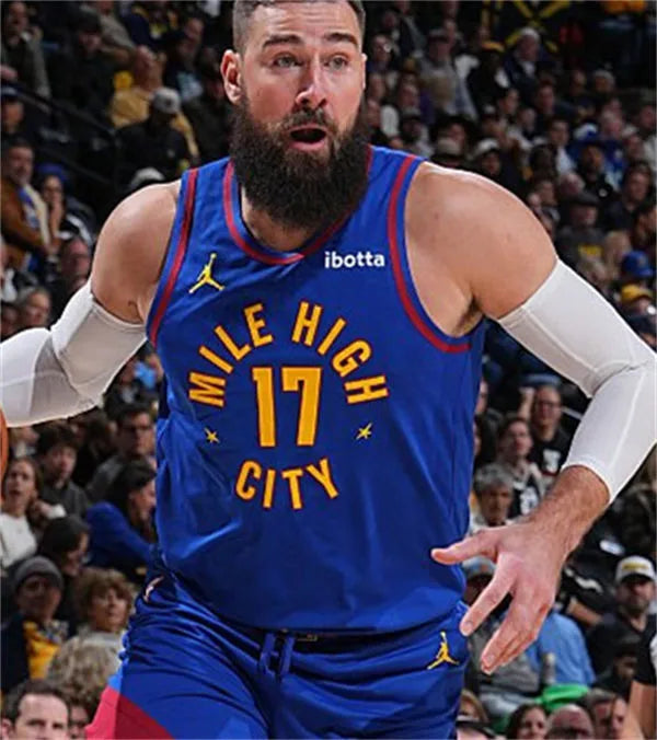 Mens Denver Nuggets #17 Jonas Valanciunas Blue Statement Edition Swingman Jersey