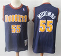 Men’s Denver Nuggets #55 Dikembe Mutombo Navy Blue Swingman Throwback Jersey