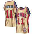 Mens Detroit Pistons #11 Isiah Thomas Mitchell & Ness Gold 1982-83 Hardwood Classics Swingman Jersey