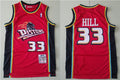 Men’s Detroit Pistons #33 Grant Hill  Stitched Basketball Jerseys Throwback Red