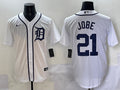 Men’s Detroit Tigers Jackson Jobe #21 White Home Jersey