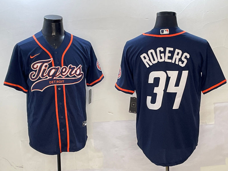 Men’s Detroit Tigers Jake Rogers #34 Navy Jersey