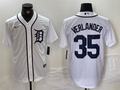 Men’s Detroit Tigers Justin Verlander #35 White Jersey
