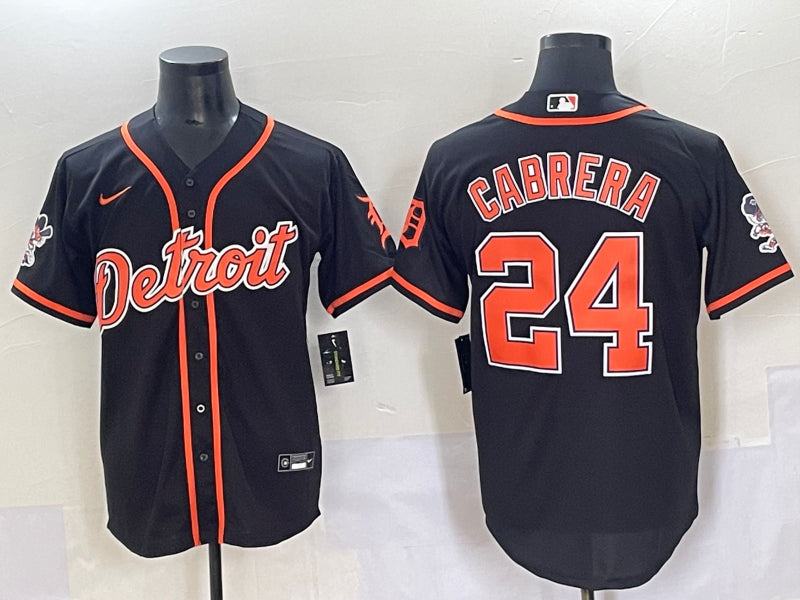 Men’s Detroit Tigers Miguel Cabrera #24 Black Limited Jersey