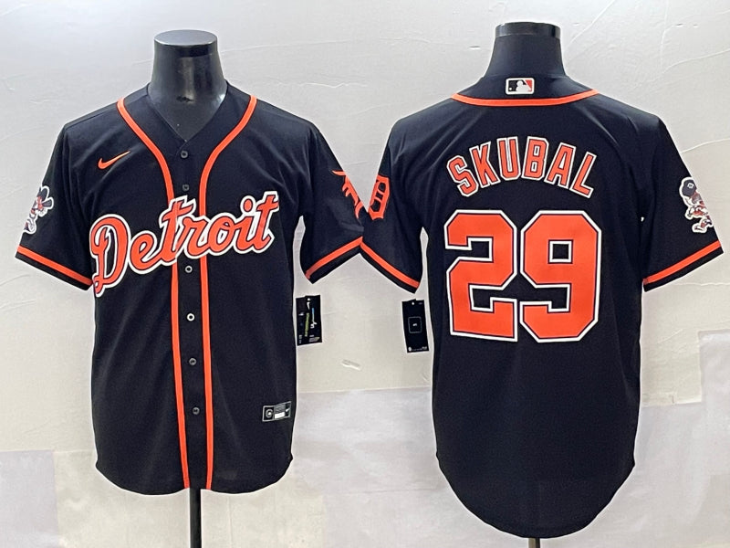 Men’s Detroit Tigers Tarik Skubal #29 Black Limited Jersey
