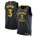 Mens Golden State Warriors #3 Will Richard Black Statement Edition SwingmanJersey
