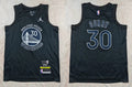 Men’s Golden State Warriors #30 Stephen Curry Black 3 Times Chamipons MVP Honor Hot Press Jersey