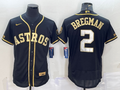 Men’s Houston Astros Alex Bregman #2 Black Team Jersey