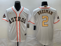 Men’s Houston Astros Alex Bregman Nike White/Gold 2023 Gold Collection Jersey