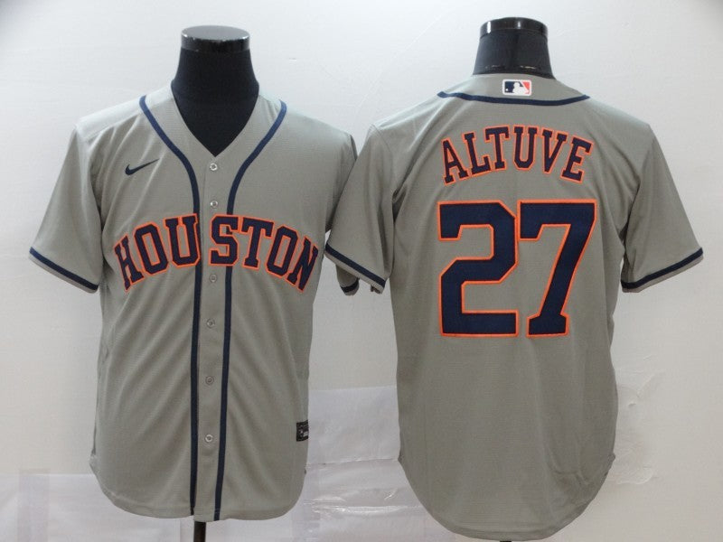 Men’s Houston Astros Jose Altuve #27 Gray Baseball Jersey