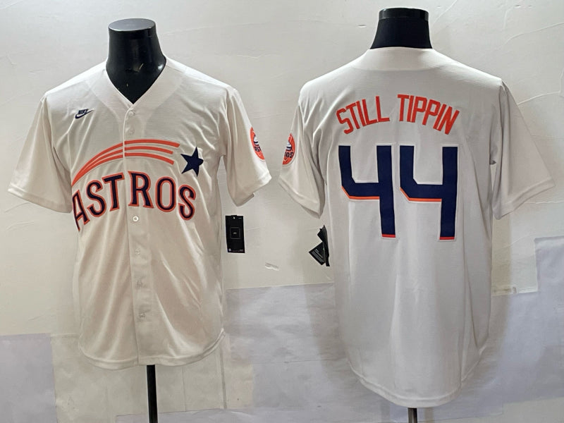 Men’s Houston Astros Still Tippin #44 White Jersey