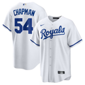 Men’s Kansas City Royals Aroldis Chapman #54 White Home Jersey