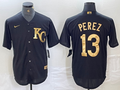 Men’s Kansas City Royals Salvador Perez #13 Black Jersey