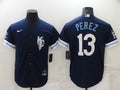 Men’s Kansas City Royals Salvador Perez #13 Navy Baseball Jersey