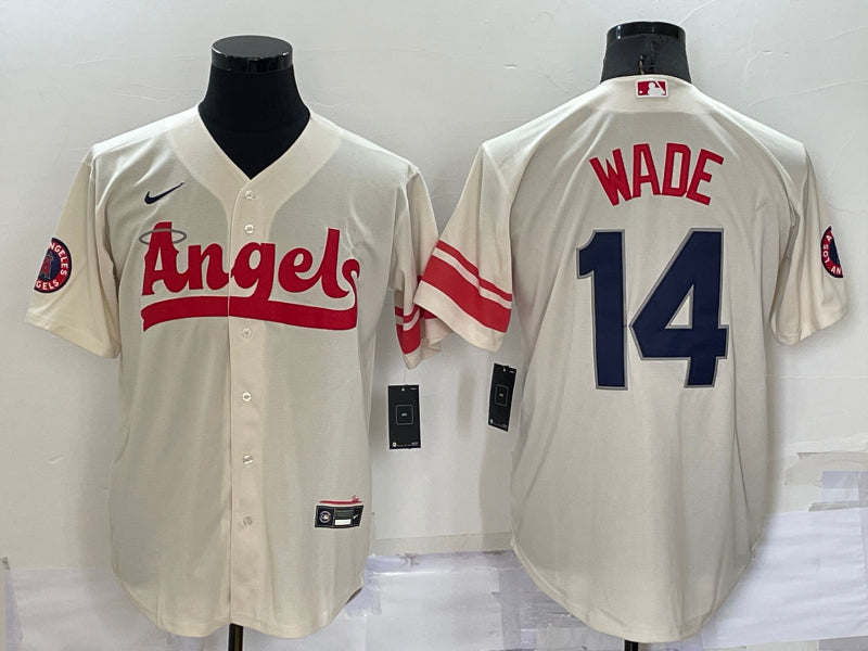 Men’s Los Angeles Angels Tyler Wade #14 Cream City Connect Jersey
