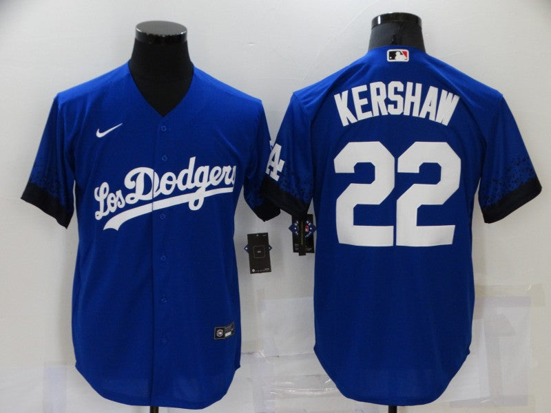 Men’s Los Angeles Dodgers Clayton Kershaw #22 Blue Stitched Jersey