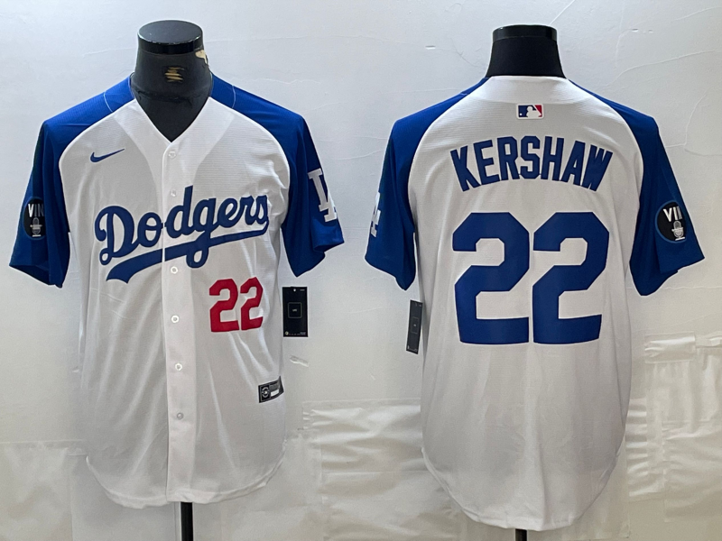 Men’s Los Angeles Dodgers Clayton Kershaw #22 White Limited Jersey