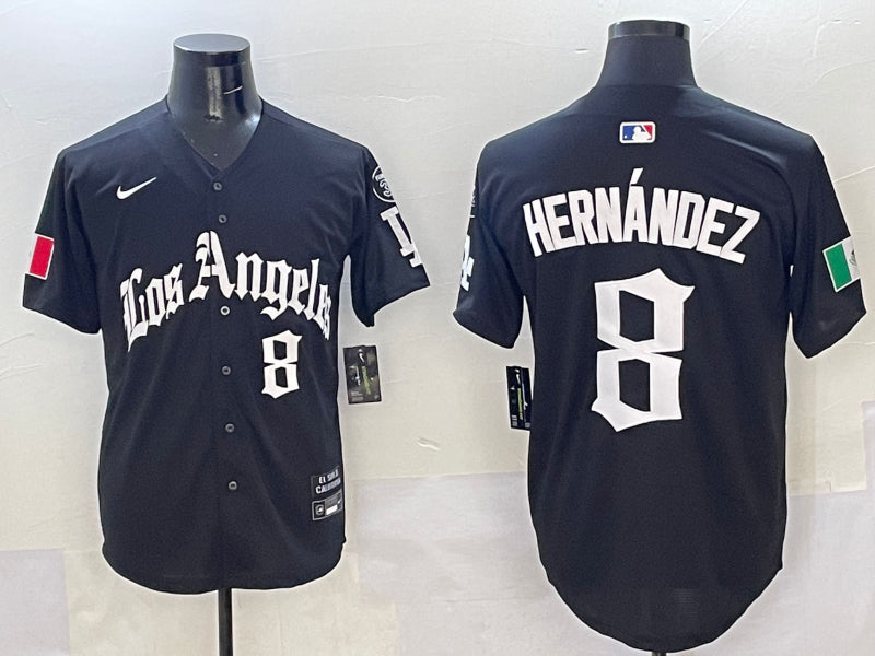 Men’s Los Angeles Dodgers Enrique Hernandez #8 Black Team Jersey